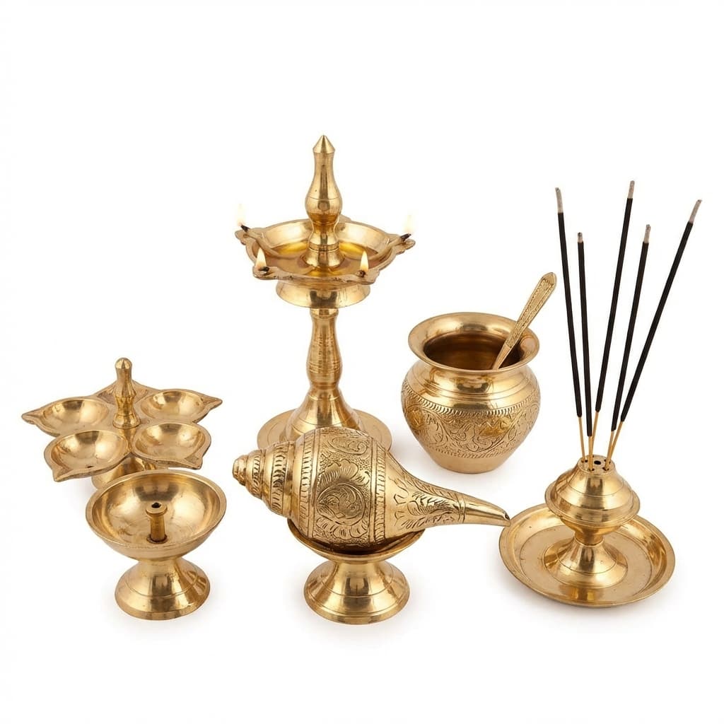 Brass Arati Set